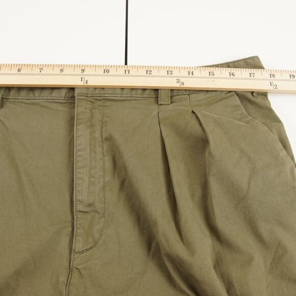 Gap High Rise Pleated Twill Army Green Khaki Wide Leg Pants Womens Sz 16 - Picture 5 of 11